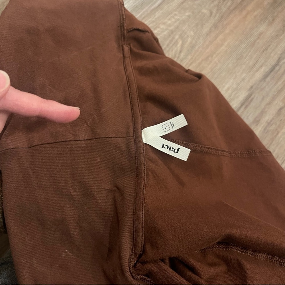 Pact Organic Cardigan Women’s Sz Small Chocolate Brown Open Pockets Cozy Jacket - Picture 9 of 10